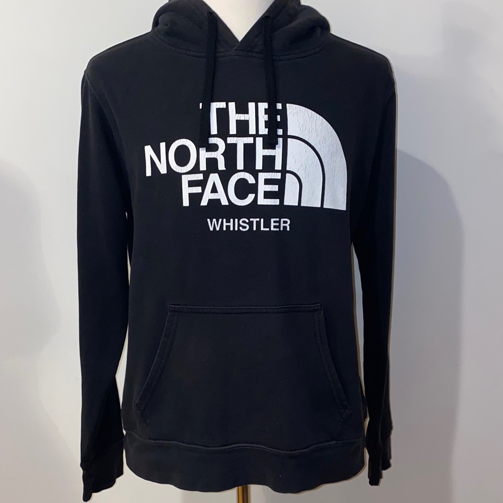 The North Face Black Pullover Hoodie with White Logo Size Medium